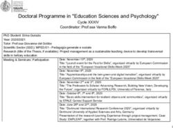 Doctoral Programme in "Education Sciences and Psychology"