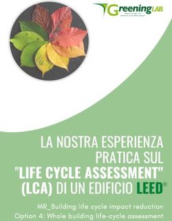"LIFE CYCLE ASSESSMENT" - LA NOSTRA ESPERIENZA PRATICA SUL - GreeningLab