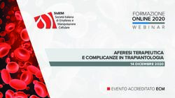 FORMAZIONE ONLINE 2020 - AFERESI TERAPEUTICA E COMPLICANZE IN TRAPIANTOLOGIA 14 DICEMBRE 2020