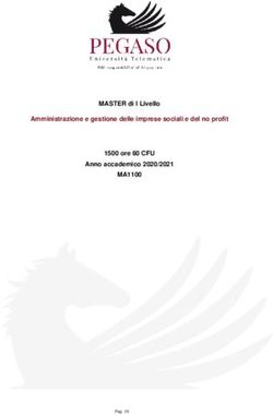 MASTER di I Livello Amministrazione e gestione delle imprese sociali e del no profit 1500 ore 60 CFU Anno accademico 2020/2021 - MA1100
