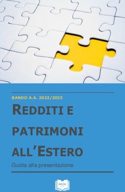 REDDITI E ALL'ESTERO PATRIMONI - Guida alla presentazione - Adisu.Umbria.It