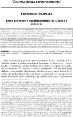 C.E.D.U. FRANCESCO TRAPELLA - Equo processo e inutilizzabilità tra Codice