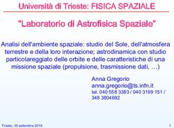 "Laboratorio di Astrofisica Spaziale" - Universit&agrave; di Trieste: FISICA SPAZIALE - Moodle@Units